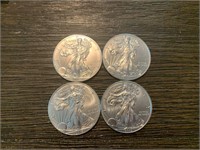 (4) 2015 Silver Dollars