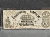 1861 $20 Confederate Note