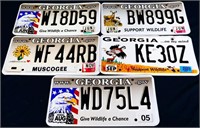 Lot of 5 Georgia license plates