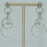 18kt white diamond dangle earrings