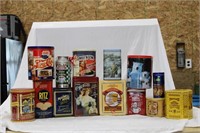 LARGE LOT OF TINS- PEPSI COLA, RITZ, SWEET N LOW M