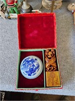 VINTAGE CHINESE SEAL AND INK CONTAINER IN BOX