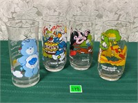 Vtg Care Bear &Smurf Drinking Glass