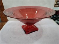 Art  glass pedestal bowl 13x7