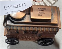 BERKSHIRE CO. SAVINGS BANK COPPER WAGON COIN BANK