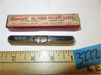 Vintage Starrett No 135B Pocket Level in Box