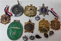 Wooden Box w/ Medallions / Pins