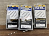 3 sets extra long cotter pin assortment