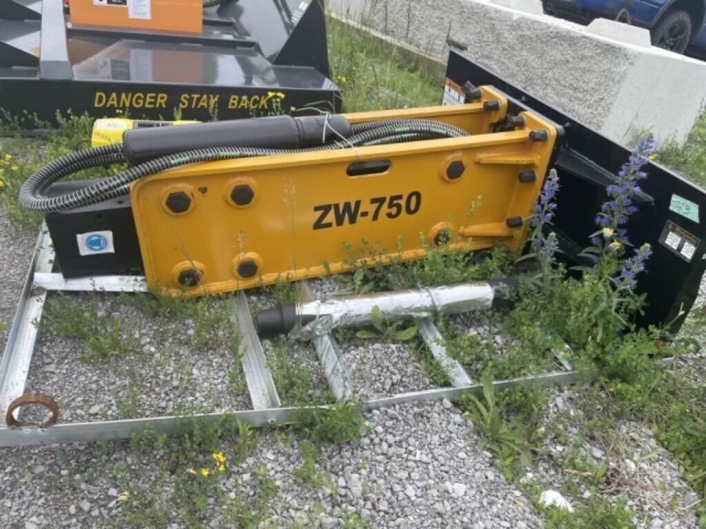 Unused 2024 Skid Steer Concrete Breaker Attachment