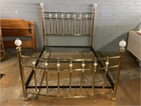 Queen Size Brass Bed Frame W/Rails