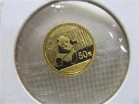 2014 China Gold Panda 1/10oz .999 Pure Gold Coin
