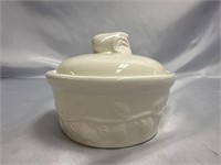 VINTAGE CERAMIC PEAR DISH BOWL WITH LID 5x4"