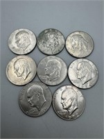 8 Eisenhower Dollar coins
