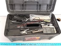 Plastic toolbox & contents