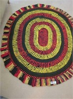 53" oval vintage rag rug