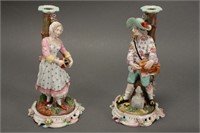 Pair of 19th Century Figural Candlesticks,