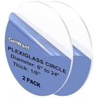 Clear Acrylic Sheet 24" Dia  1/8 Thick  Qty2