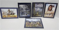 5 Native American Framed Prints 5 x7 " Each