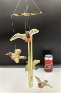 Carillon avec colibris en porcelaine