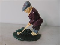 cast iron golfer door stop