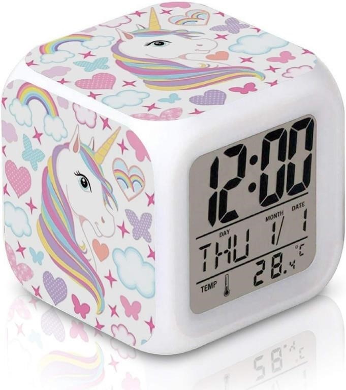 DTMNEP Unicorn Alarm Clock for Kids Girls Room,