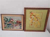 Two beautiful handstitched framed pictures