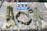 Lot of Military Gear Suspenders and Web Belt