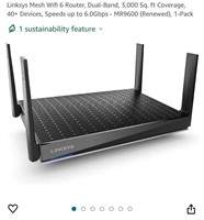 Linksys Mesh Wifi 6 Router, Dual-Band, 3,000