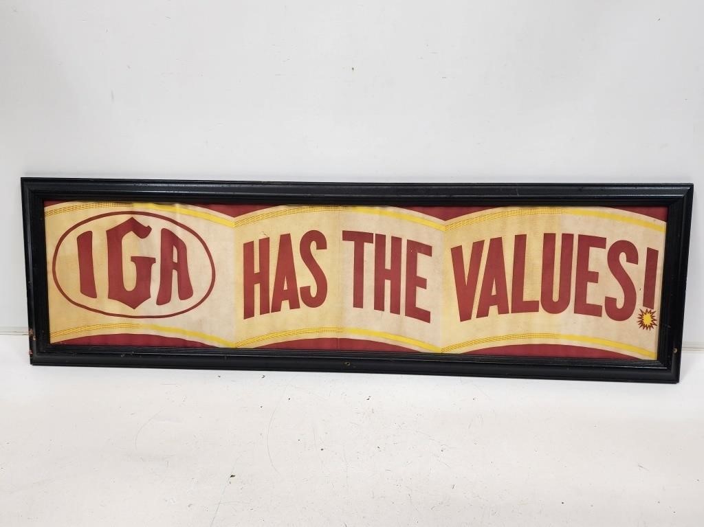 Framed IGA Grocery Paper Advertisement