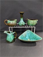 Blue Mountain Pottery Vase, Bowl, Cream & Sugar