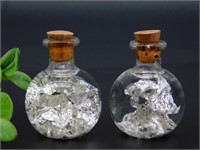 SILVER FLAKES IN BOTTLES ROCK STONE LAPIDARY SPECI