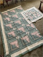 Quilt- 94x108 & quilted wall hanging-34” square