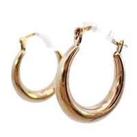 Polished Huggie Hoop Earrings 10k Yellow Gold