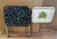 (5) Vintage Metal TV Trays with Legs - Stores Flat