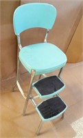 Vintage COSCO Metal Painted Step Stool Moves