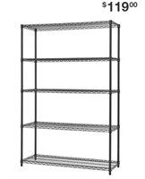 TRINITY Black Anthracite 5-Tier Steel Wire Shelvi