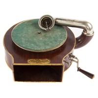 Triton enameled metal portable phonograph