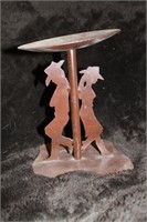 METAL CUTOUT WESTERN CANDLE HOLDER