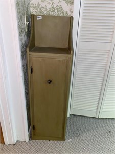 Tall Green wooden storage cabinet