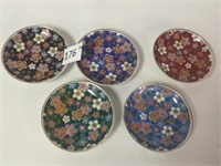 Set of 5 Painted Dishes - 3.5" Dia.