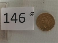 1856 $5 Dollar Gold Piece, Liberty Head