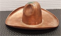 Vintage copper cowboy hat ashtray