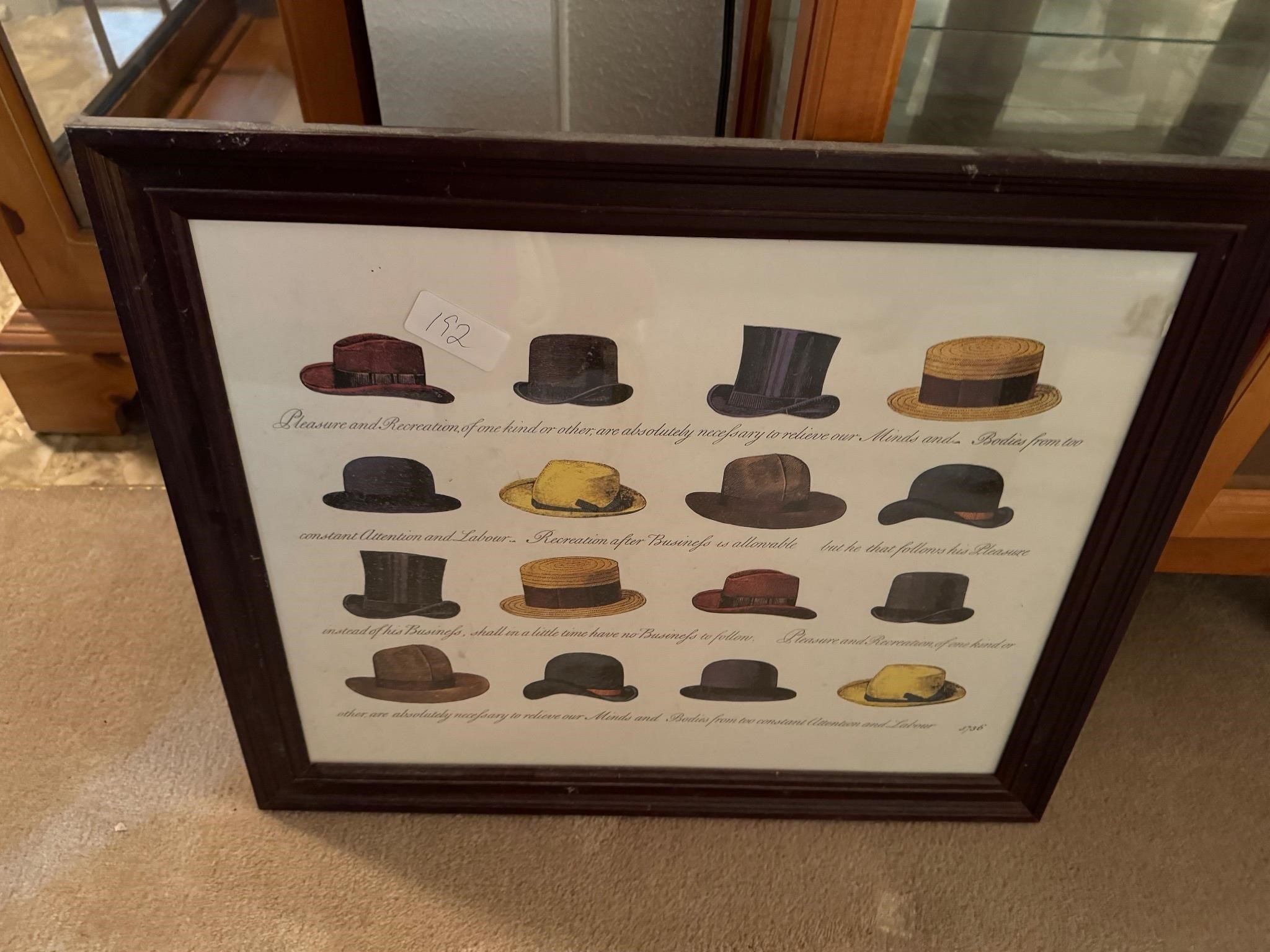 HAT PRINT IN FRAME 23"X20"