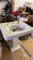 Vintage pedestal sink- 31 inches h. X 27 inches