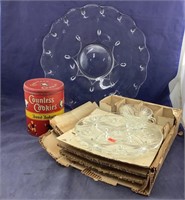 Vntg Countess Cookies Tin + Snack Set + Platter