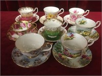 8 Collector Tea Cup & Saucer Sets