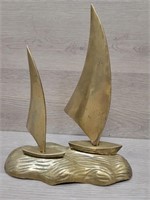 Brass Sailboat Nautical Sculpture/Paperweight