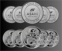 1 OZ SILVER ROUND LUNAR DRAGON ASAHI MINT