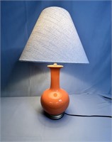 MCM orange table lamp w/ shade