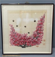 Japanese Flowers Watercolor Painting